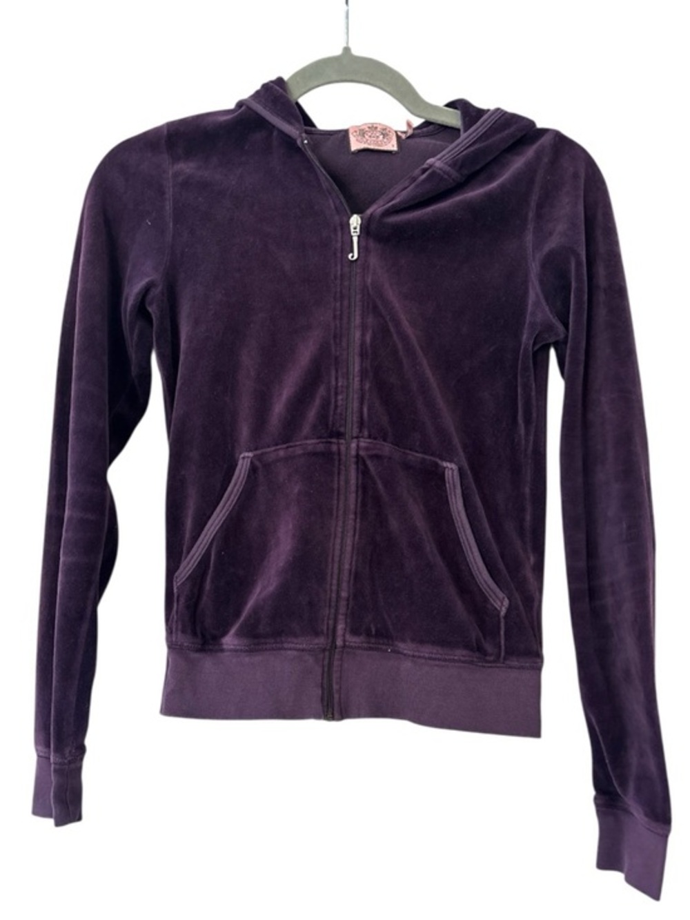 Juicy Couture Y2K Vintage Velour Track Zip Up Jacket in Plum Purple Size Small